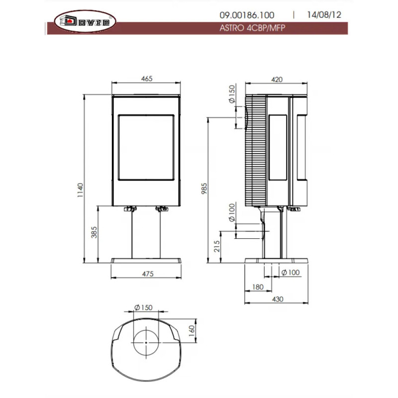Чавунна піч Dovre Astro 4 CB/P