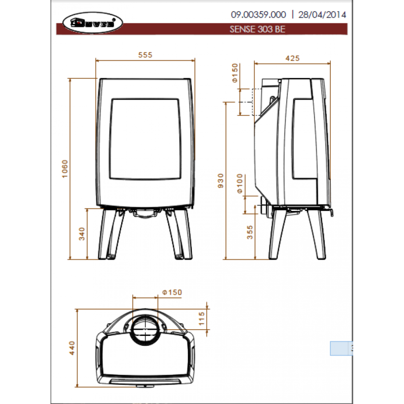 Чавунна піч Dovre Sense 303