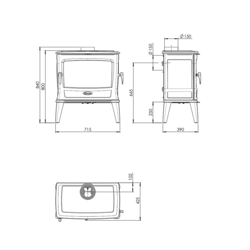 Чавунна піч Dovre TAI 55WD