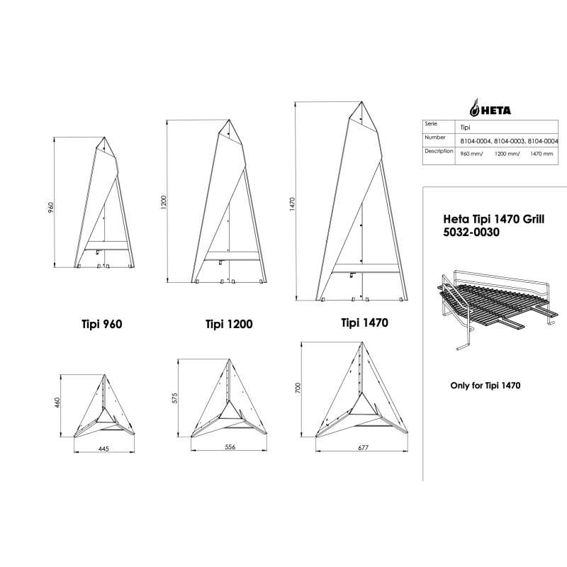 Вуличне вогнище HETA Tipi Large