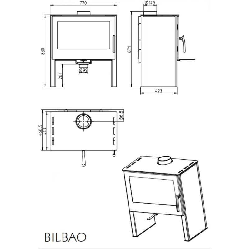 Піч-камін THORMA BILBAO UNI Box